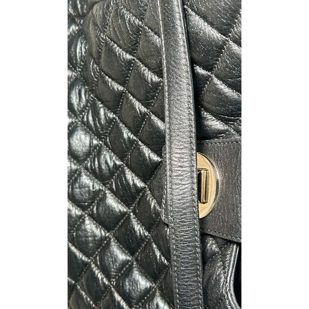 Kate Spade Gold Coast Janica Black‎ Quilted Leather Chain Hobo Shoulder Bag